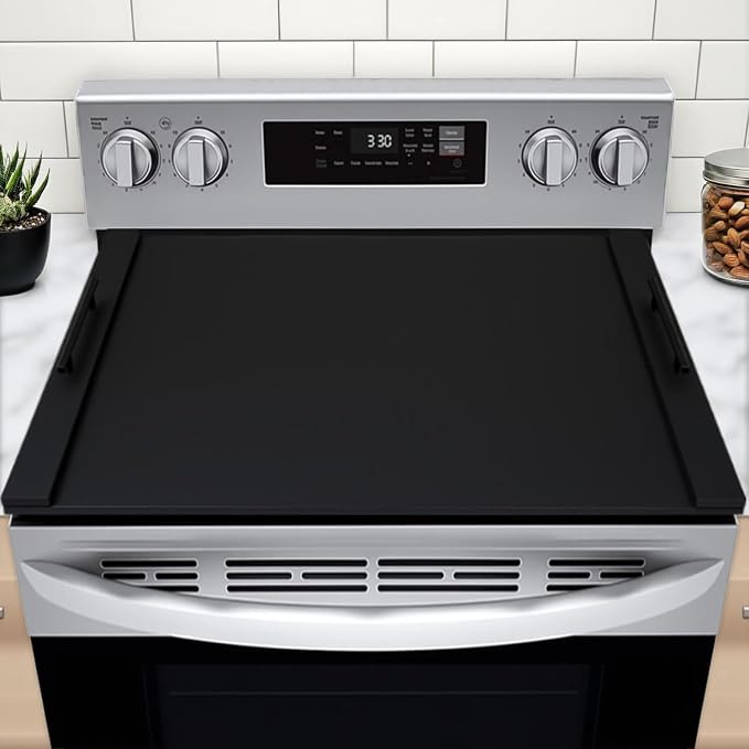 Wood Stove Top Cover/Noodle Board Stove Cover, Gas Stove Top Covers for Electric & Gas Stoves (Black)