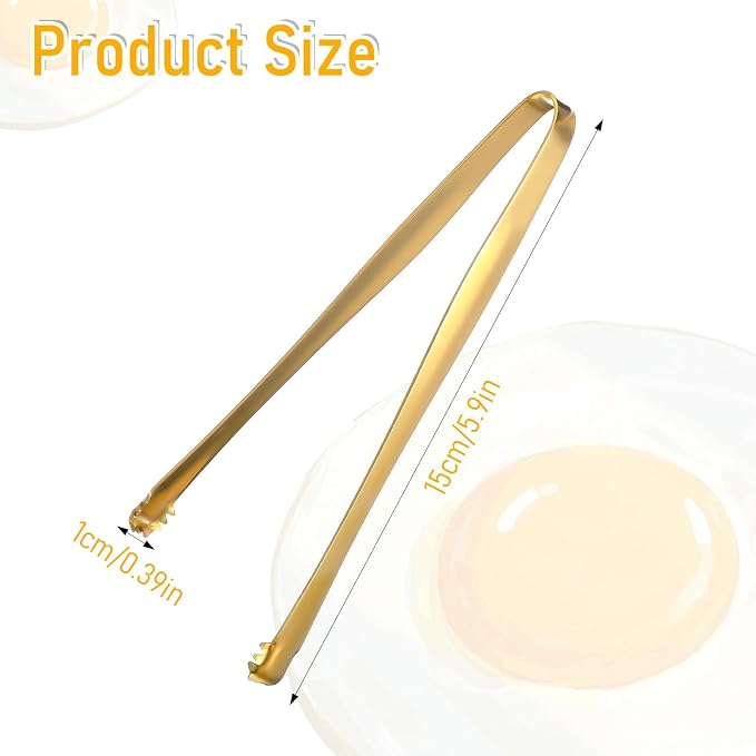 Yuanchu 2 Pcs Egg Chalaza Remover Tongs, Egg Chalaza Remover Tools | Toothed Design Eggshell Fragment Remover Tool, Stainless Steel Multipurpose Kitchen Utensil for Baking Cooking Pastry Chefs