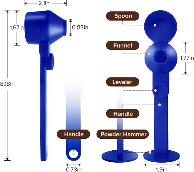 Coffee Scoop & Funnel for Reusable K Cup, 2Pcs Tamper, 2Tbsp Dose for Pods | 2 Unique Models A&B, Mess-Free Anti-Spill Design, Sliding Leveler, Comfort Long Ergonomic Handle