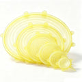 6 pcs Silicone Stretch lids set(6 Sizes,yellow) | Reusable Food Storage Covers,Flexible to Fit All Shape of Containers,Food Cover to Keep Food Fresh