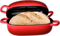 Dutch Oven 9x6 Inch，2.5QT Cast Iron Bread Pans for Bread Baking | Loaf Pan with Lid, loop handles，for Homemade Breadmaking，induction cooktop，oven safe，cooking stews & meats，Red