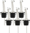 6 Pcs Oil Spout Liquor Bottle Pourer Spouts for About 3/4" Bottle Mouth | Stainless Steel Olive Oil Dispenser Spout Liquor Bottle Pourer with Flip Top