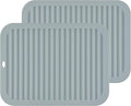 Silicone Trivets for Hot Dishes, Pots and Pans, Hot Pads for Kitchen Counter, Silicone Pot Holders Mats, Heat Resistant Mat for Quartz Countertops, Multi Use Table Trivet Mat Set 2 Grey