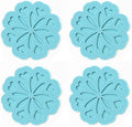 Set of 4 Silicone Trivet Mat - Hot Pot Holder Hot Pads for Table & Countertop - Trivet for Hot Dishes - Non-Slip & Heat Resistant Modern Kitchen Hot Pads for Pots & Pans, Turquoise