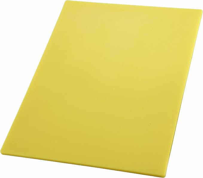 Winco Heavy-Duty Plastic Cutting Board, 15" x 20" x 1/2", Yellow, Medium | Dishwasher safe, Stain resistant, Minimizes dulling, HACCP approved, Great for Charcuterie, Appetizers and Buffet Displays