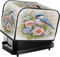 2 Slice Toaster Cover Painted Bird Flower Toaster Covers Two Slice Wide Slot Waterproof and Dustproof Covers for Wide Slot Toasters and Small Appliances Kitchen Decor Gifts