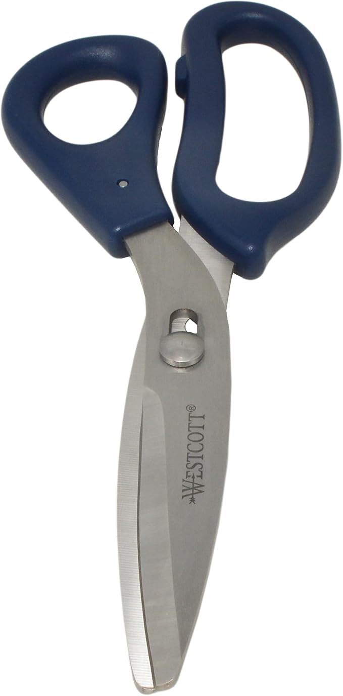 Westcott 8" Power Pivot Stainless Steel Hard Handle High-Leverage Crafting and Fabric Scissors