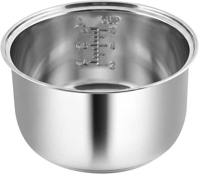 Stainless Steel Inner Pot Compatible with Zojirushi NS-TSC10 Rice Cooker | Replacement for Zojirushi NS-TSC10, 5.5-Cup (Uncooked), Food-Grade 304, Coating-Free, Dishwasher Safe