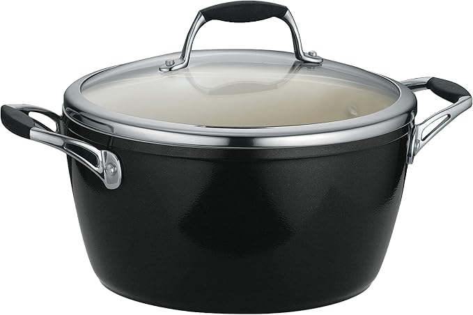Tramontina Ceramica Deluxe 5-Quart Dutch Oven Pot with Lid | Ceramic Non Stick, Oven-Safe, Metallic Black