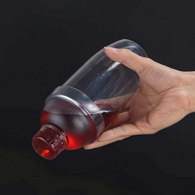 2 Pcs Plastic Cocktail Shaker,Drink Mixer Hand Shaker Cup with Scales,Transparent (33 oz / 1000cc)