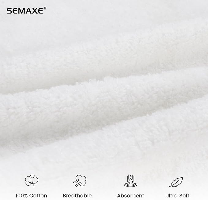 12-Pack White Cotton Hand Towels for Bathroom with Hanging Loops | Sink-side towels for drying hands and face, ideal for bathrooms, guest baths, powder rooms, OEKO-TEX certified, easy care