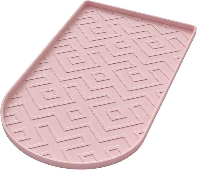 Silicone Coffee Mat,15.8"x 7.8"in Bar Mat for Countertop,Heat-Resistant,Non-Slip,Leak-Proof,Fit for Coffee Maker/Espresso Machine-Pink