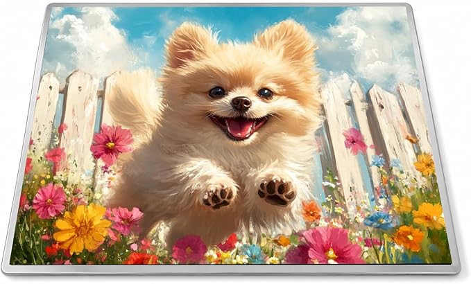 Stove top covers for electric stove 28.3 x 20.5 Inch Cute Dog Garden Scene Stove Top Covers