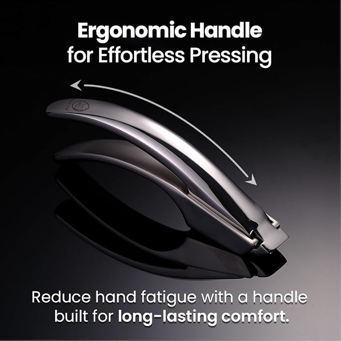 Gourmet Easy Lifetime Replace Garlic Press, No Need to Peel, Fine & Coarse | Detachable Design for Easy Cleaning, Ergonomic Handle for Effortless Press, Stainless Steel Rust-Resistant, Dishwasher Safe