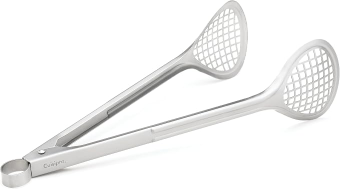 Cuisipro Stainless Steel Wide Grill/Fry Tongs, 12-Inch