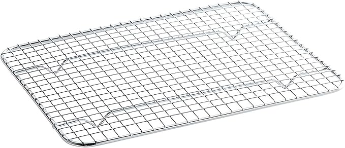 OCS Parts 3-Pack 8" x 10" Stainless Steel Pan Grates | Footed Cooling Pan Grate for 1/2 Size Steam Tables, Baking, and Hotel Pans