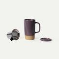 Mora Ceramics Large Tea Mug with Loose Leaf Infuser and Ceramic Lid, 18 oz, Portable, Microwave, Dishwasher Safe, Tall Coffee Cup - Rustic Matte Ceramic Glaze, Modern Herbal Tea Strainer, Nebula