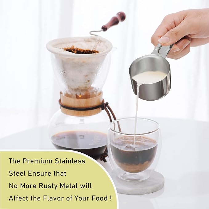 1PCS 3/4CUP(180ml, 6oz) Measuring Cup, 18/8 Stainless Steel Measure Scoop | High Precision, Food-Grade 304 SS, ‌Rust-Free, Dishwasher-Safe, Easy-Read Markings, Multi-Purpose, Sturdy & Durable