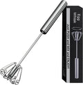 Egg Whisk, Upgraded Stainless Steel Semi Automatic Whisk,Hand Wisk Egg Beater Easy to Use for Making Cream, Blending, Whisking, Beating & Stirring (12 Inch)