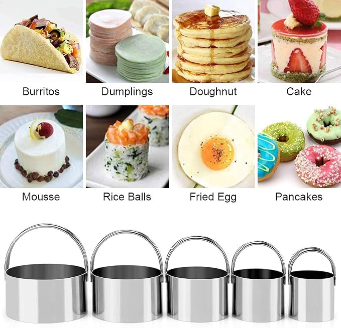 Pastry Cutter, Biscuit Cutter, Dough Scraper,Pastry Blender,Baking Mats | Stainless Steel Dough Cutter Set,Biscuit Cutter Baking Pastry Mat Dough Blender Tools & Pastry Utensils (5 Pcs/Set)