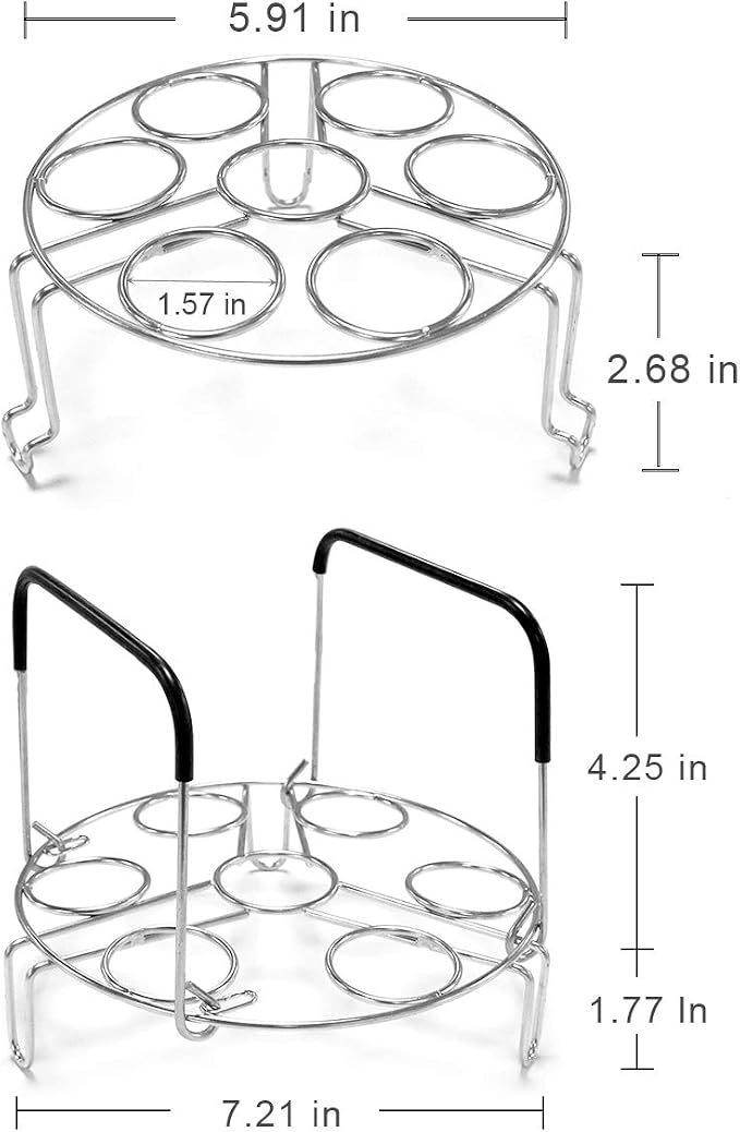 Stackable Egg Steamer Rack, BiaoGan Egg Cooking Rack with Heat Resistant Silicone Handles Compatible with Instant Pot Accessories 6,8 Quart, 14 Eggs Multipurpose Steamer Rack Trivet