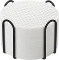 TWTLi Silicone Coasters Set of 12 with Holder — Non-Slip Drink Coasters for Coffee Table, Home Bar & Kitchen, Protects Wood & Marble Surfaces from Water Rings, Dishwasher Safe (White)