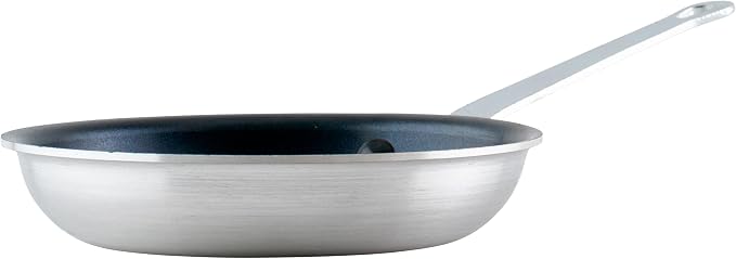 Winco 7" Aluminum Fry Pan, Non-Stick Finish | Reinforced riveted handle, Hanging hole for storage, Great for Sauteing, Searing, Frying and Restaurant Kitchens