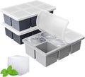 Large Ice Cube Tray for Whiskey: FDDBI Big Square Ice Cube Maker for Cocktail - 3Pack Silicone Old Fashioned Ice Cube Trays - 2inch Huge Cubed Ice Trays for Whisky