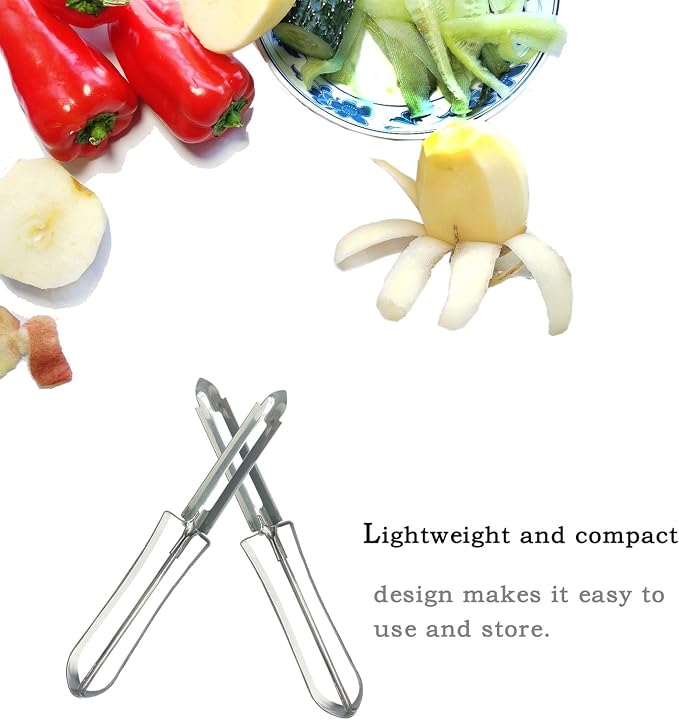 2PCS Stainless Steel Vegetable & Potato Peeler Sharp Blade Dual Handed | Non-Slip Handle, Dishwasher Safe Kitchen Tool