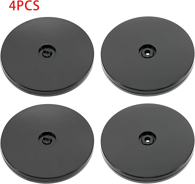 4Pcs Black Acrylic Lazy Susan 5 Inch Turntable Organizer Bearings | Mini Lazy Susan, Small Lazy Susan Turntable, 360° Rotating Swivel Plate for Spice Rack, Cosmetic, Cake, Pantry, DIY Display