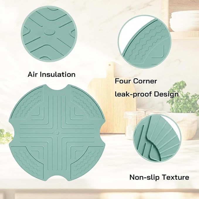 Silicone Heat Resistant Mat for Ninja Crispi Air Fryer, Non-Slip Hot Pad Protect Countertop from Heat Damage for Ninja Crispi Accessories Mint, Compatible with Ninja Airfryer FN101SG