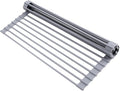 Ohuhu Roll Up Dish Drying Rack, Over The Sink Multipurpose Roll-Up Dish Racks, 16.5" W x 13" L Rolling Heat-Resistant Anti-Slip Silicone Coated Dish Drainer Portable Foldable for Kitchen Counter