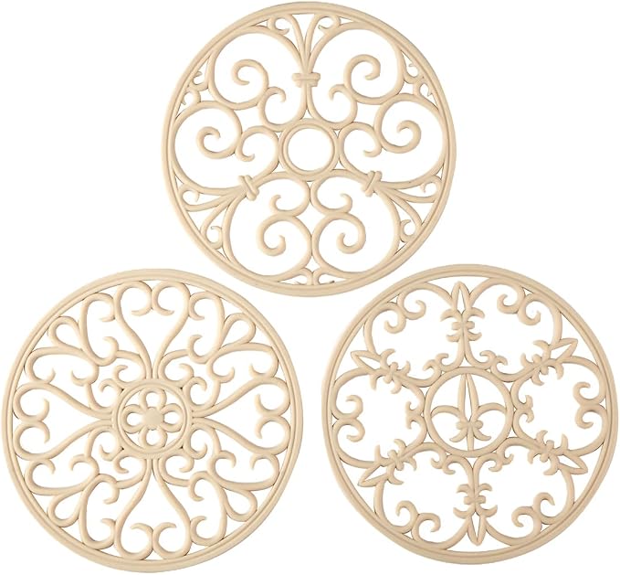 Silicone Trivet Mat - Non-Slip & Heat Resistant Kitchen Hot Pads for Countertops & Table - Kitchen Trivets for Hot Dishes & Cookware - Hot Pot Holder for Pots & Pans - Beige,Set of 3