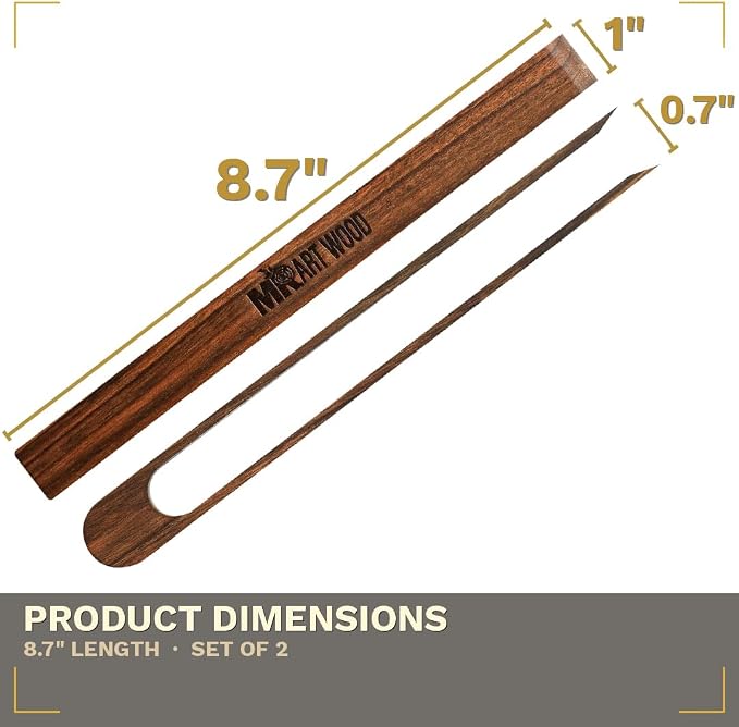Magnetic Dark Wood Toaster Tongs, Set of 2 – 8.7-Inch Kitchen Tongs for Toast, Bagels, Bacon, Muffins & BBQ | Non-Toxic, Glue-Free Hardwood with Magnetic Storage Holder
