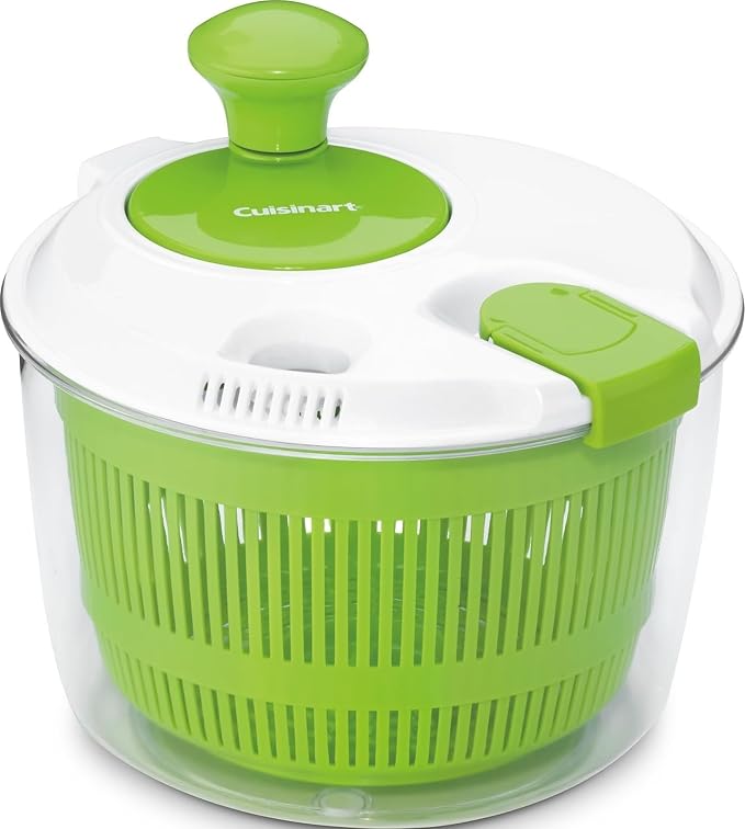 Cuisinart Salad Spinner- Wash, Spin & Dry Salad Greens, Fruits & Vegetables, 3qt, CTG-00-SSAS | Wash & spin-dry produce with 3-qt salad spinner, lid lock, clear base/serving bowl, CTG-00-SSAS