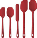 ChefAide 5 Pieces Silicone Spatula Set, Food Grade Rubber Spatula, Upgrade Strong Handle with Ergonomic Grip, Heat Resistant Up to 600°F for Nonstick Cookware, Cooking