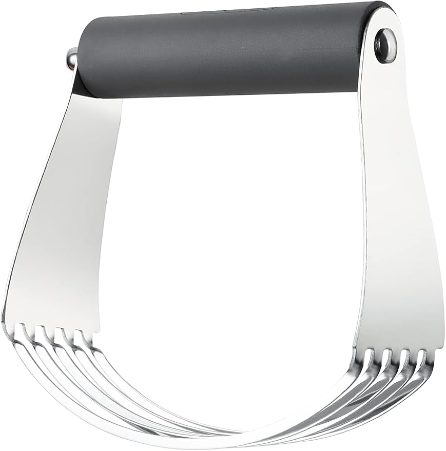 Spring Chef Large Dough Blender For Baking - Durable Pastry Blender - Gray | Heavy Duty Dough Mixer Hand Tool w/ Stainless Steel Blades, Professional Pastry Cutter Tool for Easy Mixing, Dishwasher Safe