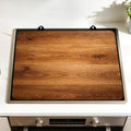Rustic Wood Grain Stove Top Cover for Electric Gas Glass Top Stove | Rustic wood grain kitchen decor; non-slip stovetop cover, faux wood noodle board, glass cooktop mat for farmhouse kitchen