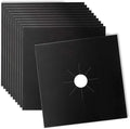 Stove Burner Covers - Gas Stove Protector, Black 0.3mm Double Thickness, Reusable, Non Stick, Easy to Clean Liners for Kitchen. Stove top Covers Gas Burners BPA Free,Can Cut to fit any Stove(10 Packs)
