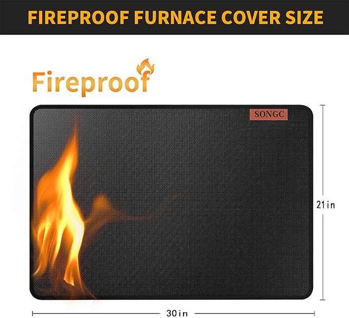 Stove Top Covers For Electric Stove Mat, Heat Resistant Mat for Glass Cooktop Double-Sided Fireproof Waterproof Oilproof 30 x 21 Inches Black