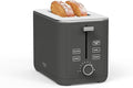 Martha Stewart 2-Slice Toaster, 3 Presets & 10 Shade Settings, Caviar Gray | Gluten-Free, Bagels, Extra-Wide Self Centering Slots, Waffles & Artisan Bread, Shade Memory, Cord Wrap & Removable Crumb Tray