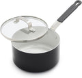 GreenPan x Bobby Flay 2.5QT Ceramic Nonstick Saucepan with Lid, Graphite | PFAS-Free Diamond Ceramic Nonstick Chef Pan, Silicone Handle, Induction & All Stovetop Compatible, Dishwasher and Oven Safe