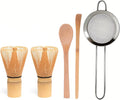 Bamboo Matcha Whisk Set with 2-pack Matcha Whisk, Sifter,Tea Scoop & Spoon | Handcrafted Traditional Japanese Chasen, Natural Bamboo Matcha Kit for Authentic Matcha Tea Preparation