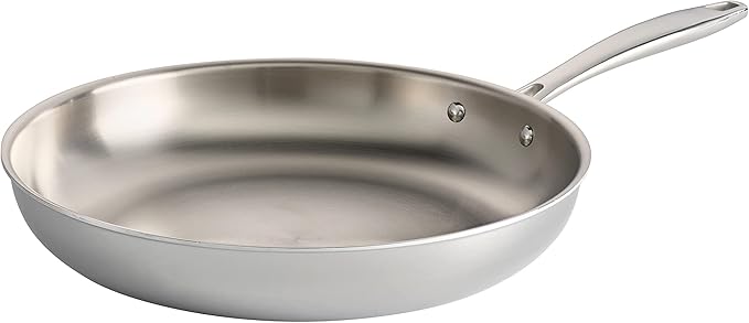Tramontina Signature Tri-Ply Clad Stainless Steel 12-Inch Large Frying Pan | Induction-Ready Skillet, Dishwasher-Safe, NSF-Certified