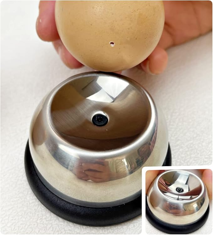 Stainless Steel Egg Piercer, Egg Hole Puncher, Heavy Duty Egg Poker with Sturdy Base and Sharp Pin to Get Good Hard Boiled Eggs, Easy Egg Peeler Great Christmas Gifts, 2 Pack