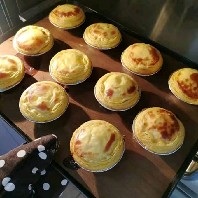 200 Pcs Aluminum Foil Pie Trays, Mini Pie Pans, Disposable Baking Tart Molds, Aluminum Foil Pie Pan for Baking Tart Eggs, Quiche Pie, Caramel Pudding Pie (200 PCS)