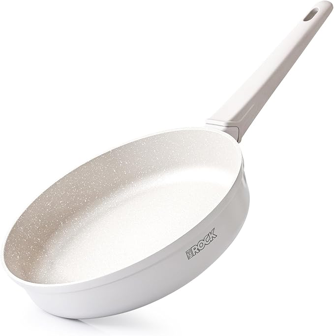 THE ROCK SOHO 9.5-Inch Ceramic Non Stick Frying Pan – Nothing Sticks, Never Warps, Lasts Longer, Non Toxic Skillet with Heat-Resistant Handle, PTFE PFOA & PFAS Free, Oven & Dishwasher Safe, Cream