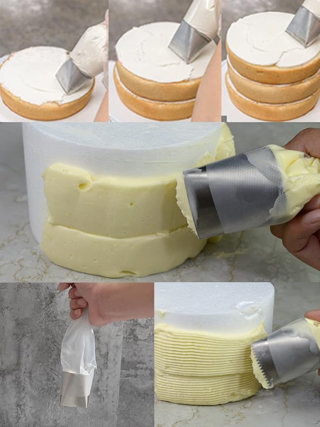 Crumb Coat Piping Tip Set, 3 Extra Large Cake Icer Tips for Frosting