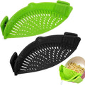 YEVIOR Clip on Strainer for Pots Pan Pasta,Silicone Food Pan Strainer | 2 Pack Food-grade BPA-free,Kitchen Food Strainer for Spaghetti, Pasta,Vegetable Fruits Fits All Bowls and Pots