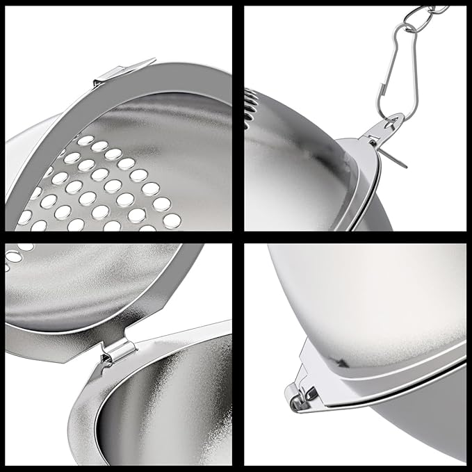 4 Pack Food Grade 304 Stainless Steel Mesh Tea Ball 2.1 Inch Tea Infuser Strainer Filter Diffuser for Loose Tea